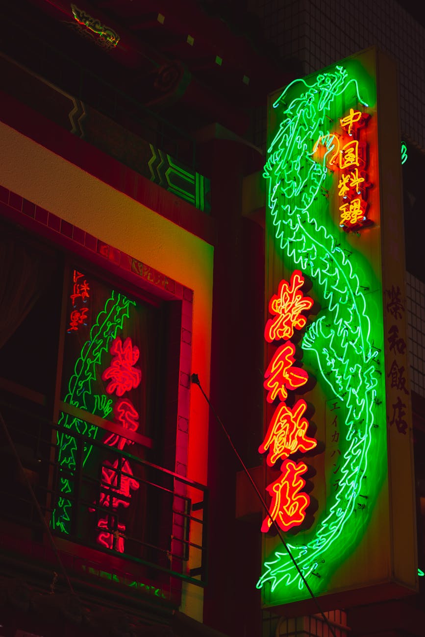 Photo by Ryutaro Tsukata | via Pexels | License: Pexels License | https://www.pexels.com/photo/bright-neon-lights-with-hieroglyphs-on-signboard-5745998/