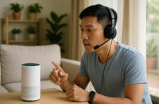 示意圖：語音 AI 與耳機互動場景｜智慧裝置如何改善日常健康管理