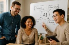 示意圖：團隊檢視 AI 工作流｜如何利用主題分類維持網站內容品質與搜尋效率