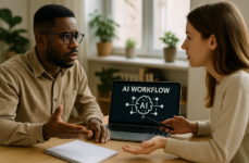 示意圖：AI 工作流對話場景｜Google因錯誤DMCA申請撤下文章，站長該如何應對？